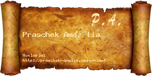 Praschek Amália névjegykártya